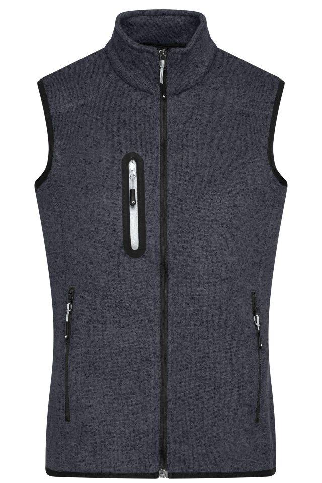 Men's Knitted Fleece Vest Strickfleece Weste mit Stehkragen grau, Gr. XXL