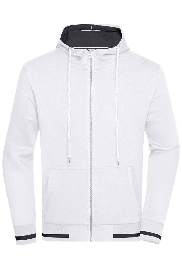 Men's Club Sweat Jacket Sweat-Jacke mit Reißverschluss und Kapuze weiß/blau, Gr. L