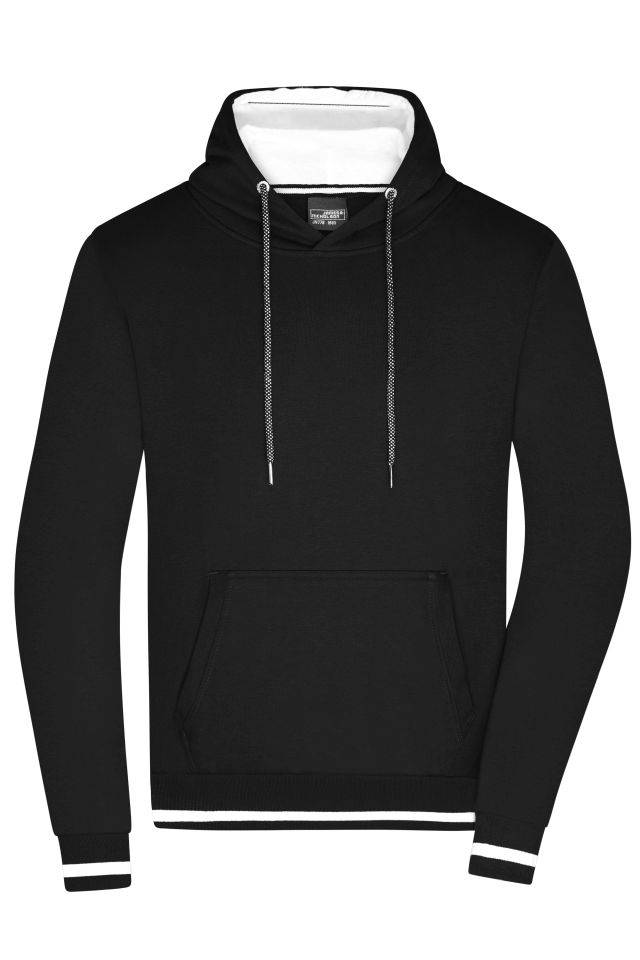 Men's Club Hoody Kapuzensweat im modischen Design weiß/schwarz, Gr. S
