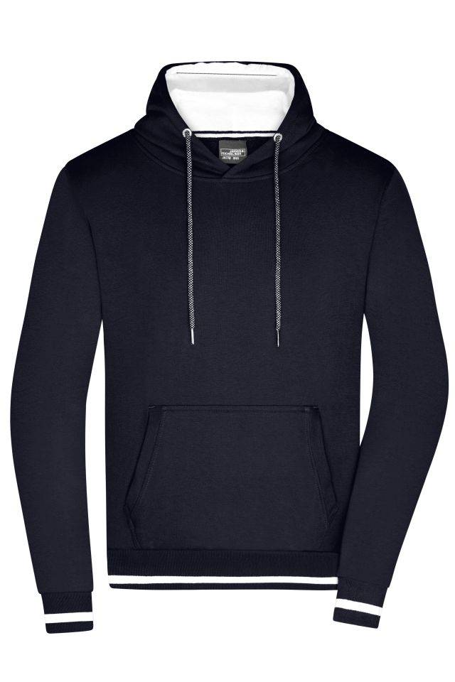 Men's Club Hoody Kapuzensweat im modischen Design weiß/blau, Gr. XXL