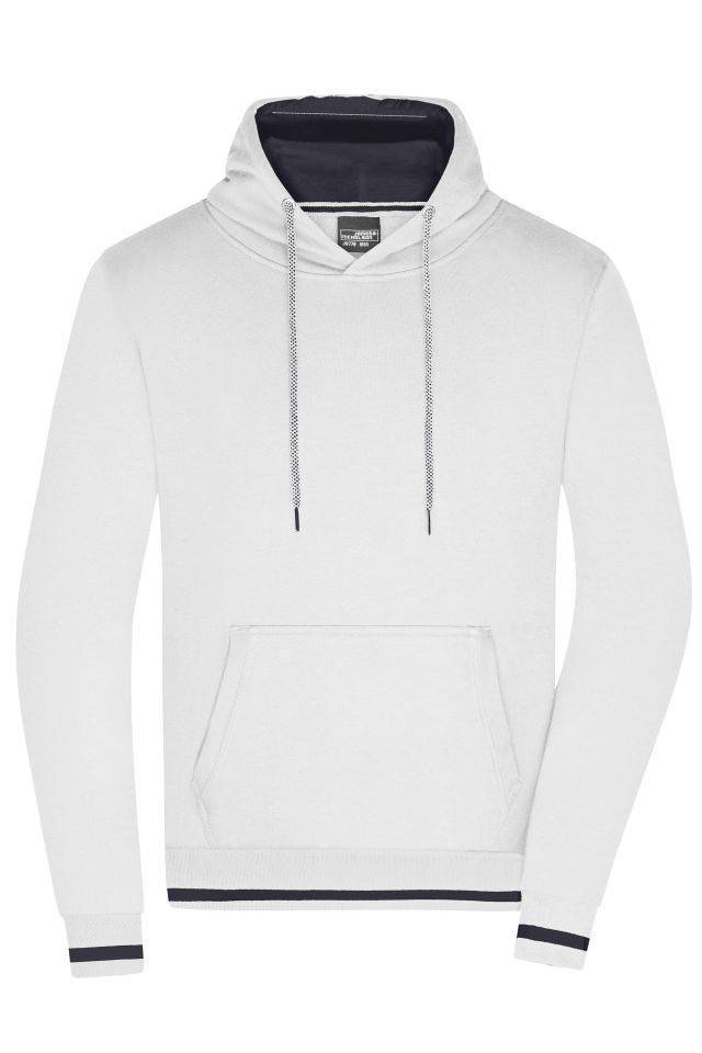 Men's Club Hoody Kapuzensweat im modischen Design weiß/blau, Gr. XXL