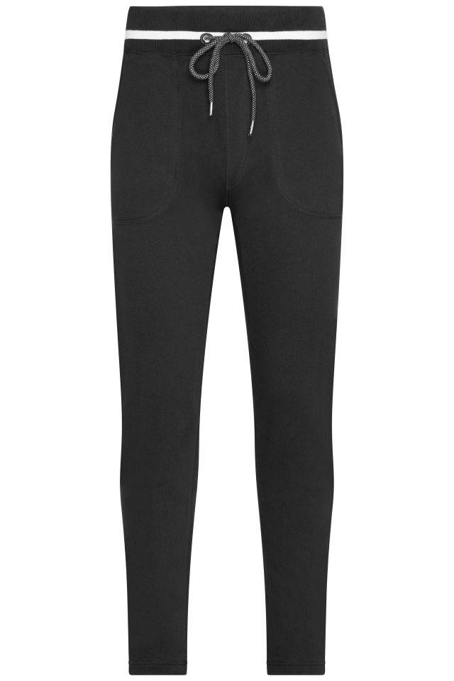 Men's Jog-Pants Sweat-Hose im modischen Design weiß/schwarz, Gr. XXL