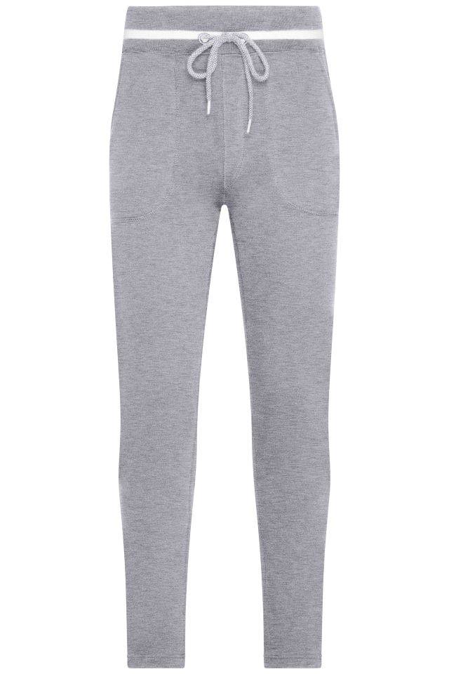 Men's Jog-Pants Sweat-Hose im modischen Design weiß/grau, Gr. 3XL