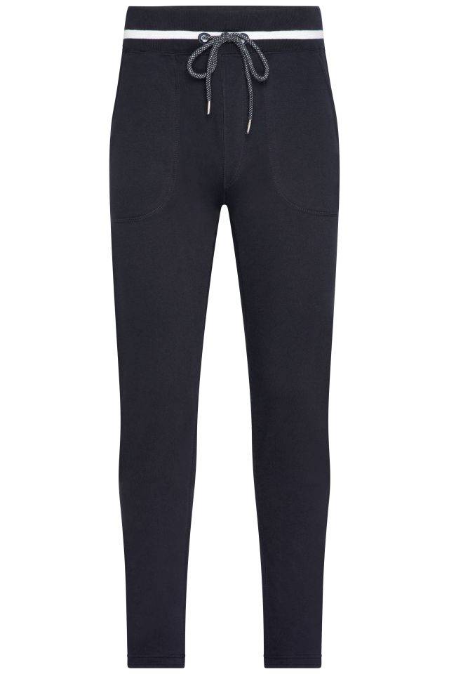 Men's Jog-Pants Sweat-Hose im modischen Design weiß/blau, Gr. L