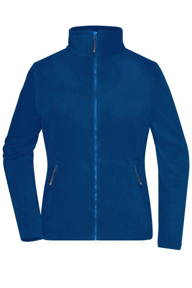 Ladies' Fleece Jacket Fleece Jacke mit Stehkragen im klassischen Design blau, Gr. L
