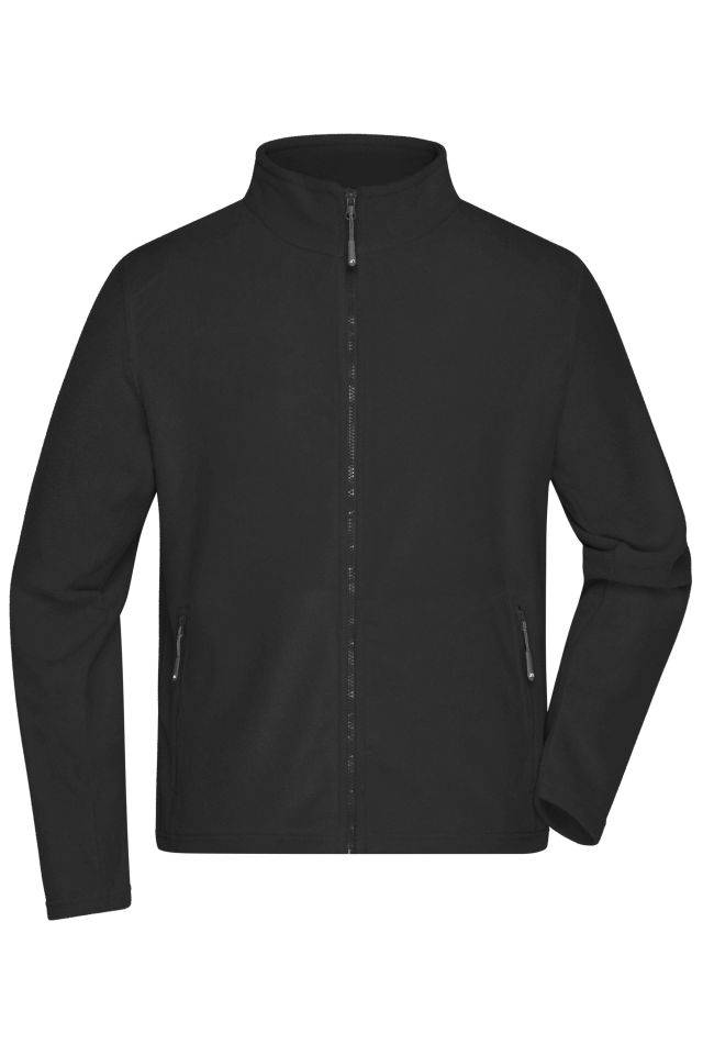 Men's Fleece Jacket Fleece Jacke mit Stehkragen im klassischen Design schwarz, Gr. XXL