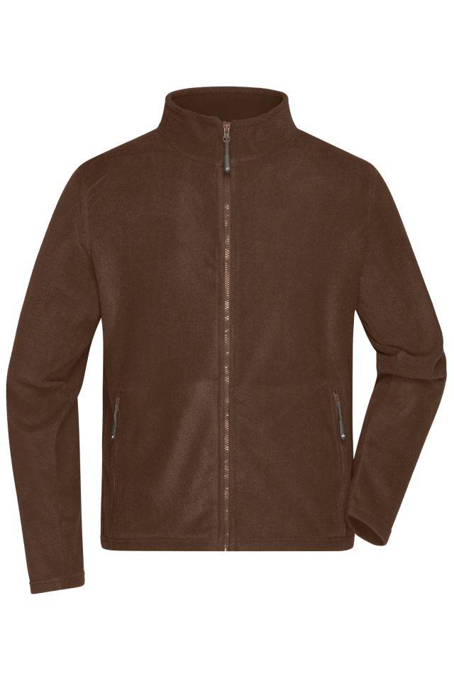Men's Fleece Jacket Fleece Jacke mit Stehkragen im klassischen Design braun, Gr. 3XL