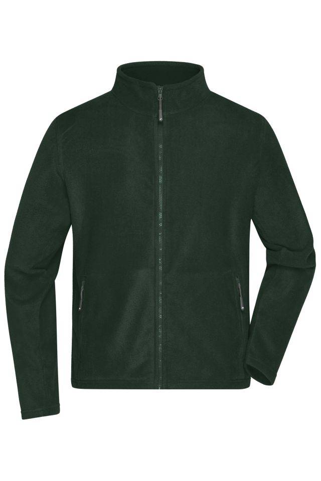 Men's Fleece Jacket Fleece Jacke mit Stehkragen im klassischen Design grün, Gr. M