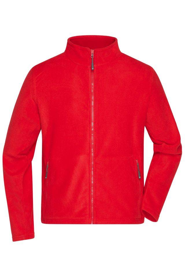 Men's Fleece Jacket Fleece Jacke mit Stehkragen im klassischen Design rot, Gr. XXL