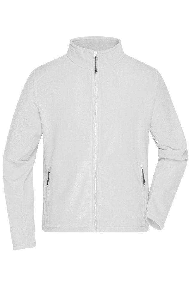 Men's Fleece Jacket Fleece Jacke mit Stehkragen im klassischen Design weiß, Gr. XL