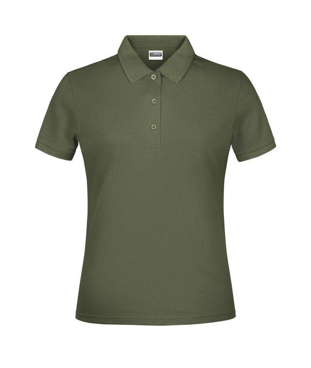 Promo Polo Lady Klassisches Poloshirt braun/grün/oliv, Gr. 3XL