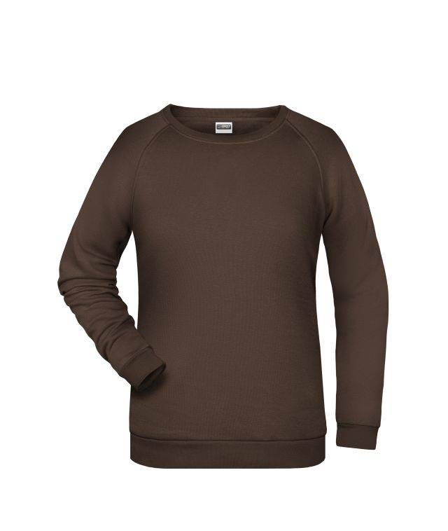 Promo Sweat Lady Rundhals-Sweatshirt mit Raglanärmeln braun, Gr. XXL