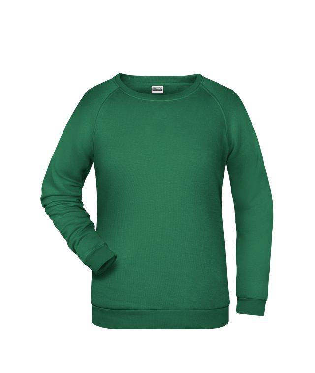 Promo Sweat Lady Rundhals-Sweatshirt mit Raglanärmeln grün, Gr. M