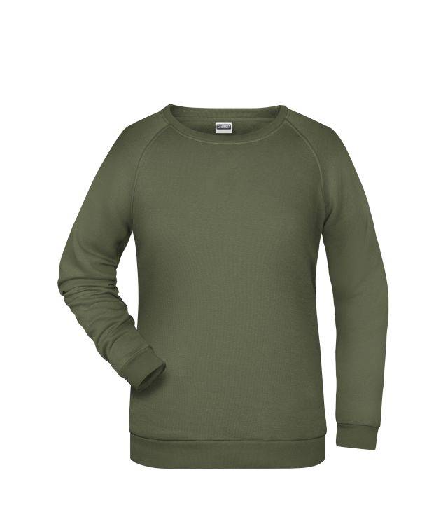 Promo Sweat Lady Rundhals-Sweatshirt mit Raglanärmeln braun/grün/oliv, Gr. XL
