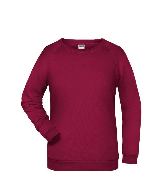 Promo Sweat Lady Rundhals-Sweatshirt mit Raglanärmeln rot/weinrot, Gr. L