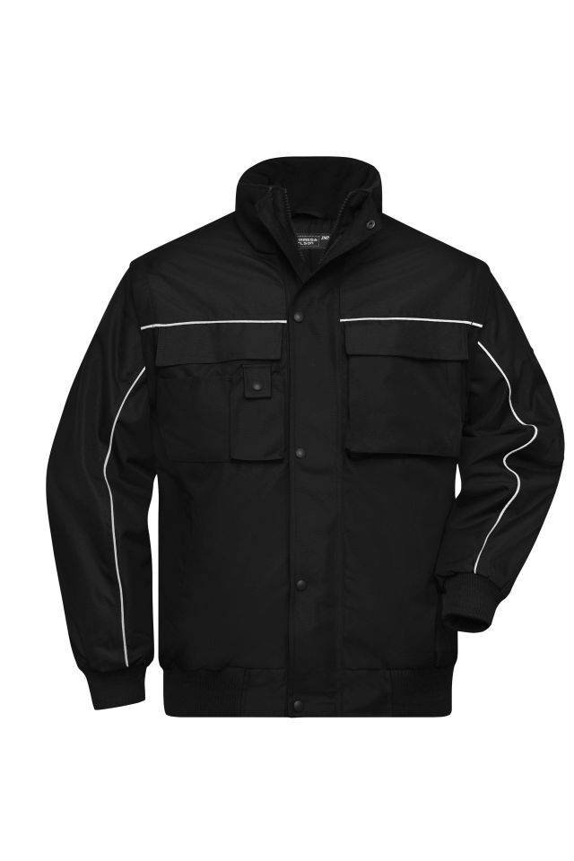 Workwear Jacket Robuste, wattierte Jacke mit abnehmbaren Ärmeln schwarz, Gr. 3XL