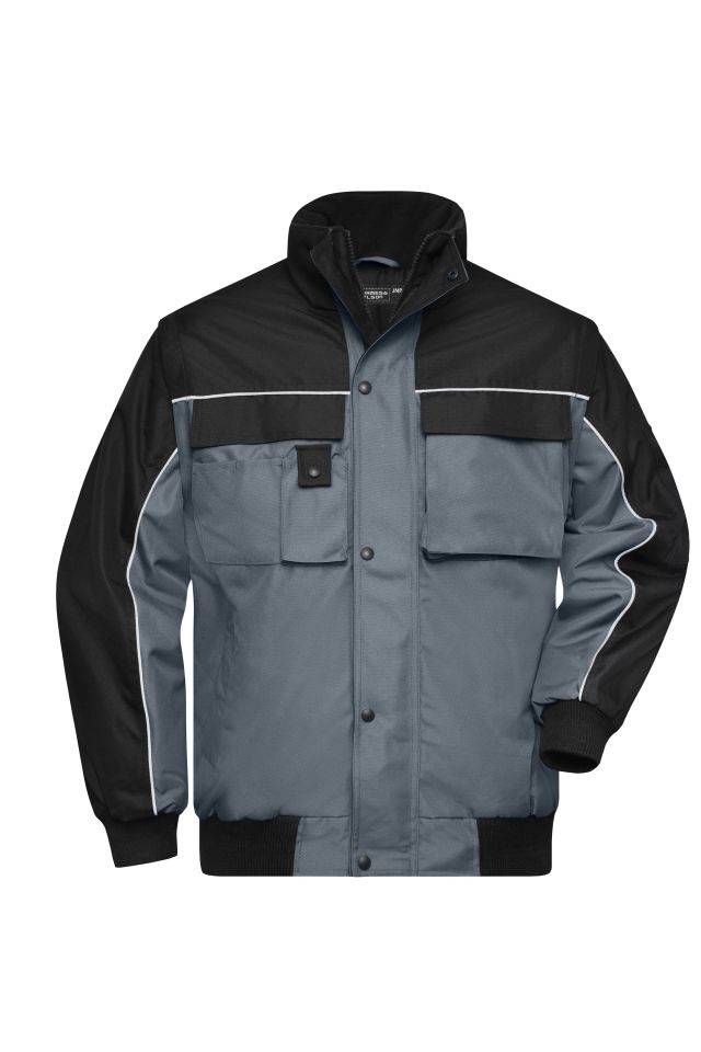 Workwear Jacket Robuste, wattierte Jacke mit abnehmbaren Ärmeln schwarz/grau, Gr. S