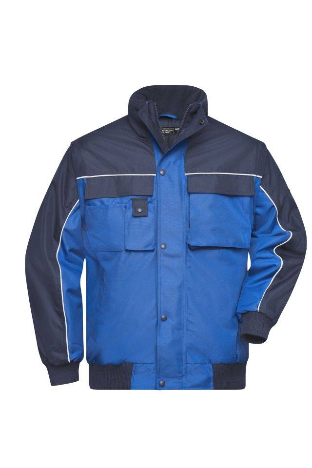 Workwear Jacket Robuste, wattierte Jacke mit abnehmbaren Ärmeln blau, Gr. L