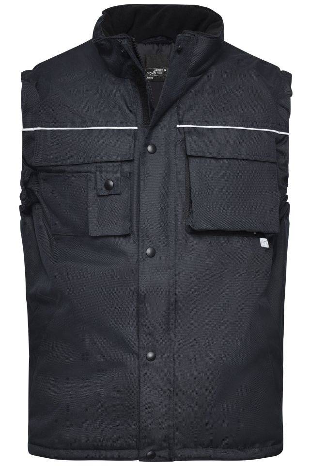 Workwear Vest Robuste, wattierte Weste schwarz, Gr. M