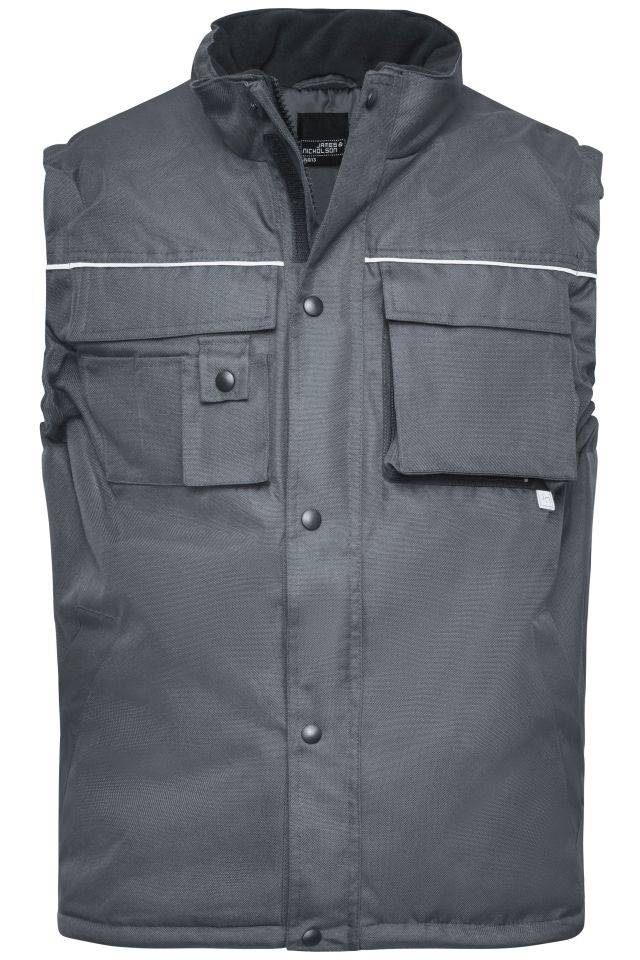Workwear Vest Robuste, wattierte Weste grau, Gr. L