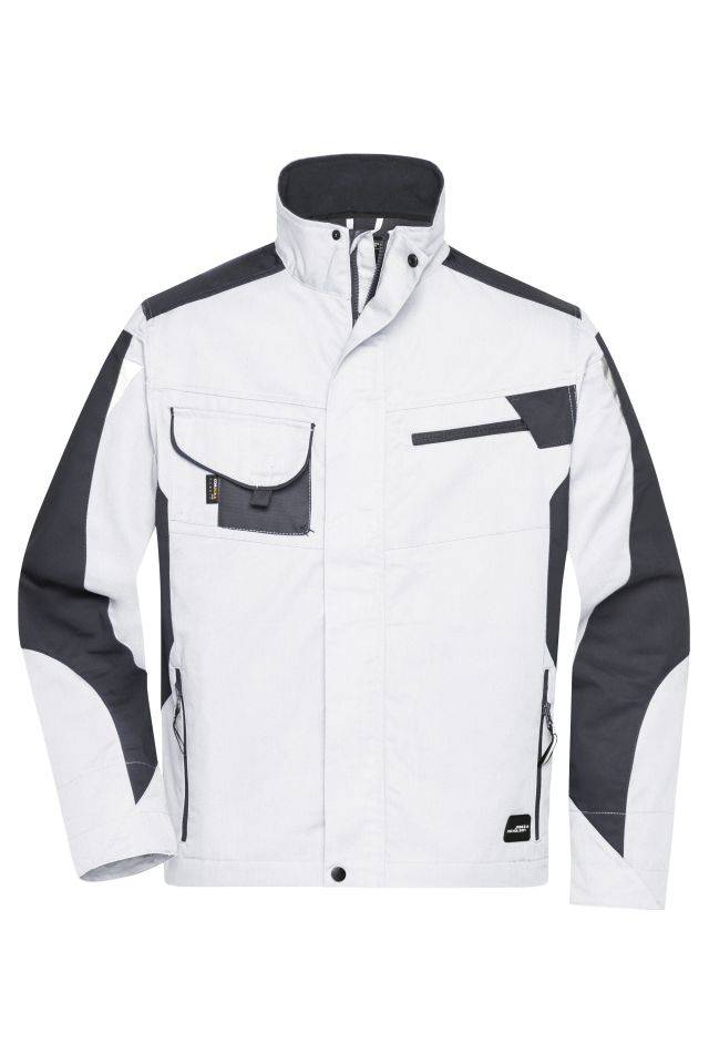Workwear Jacket - STRONG - Professionelle Jacke mit hochwertiger Ausstattung weiß/grau, Gr. XXL