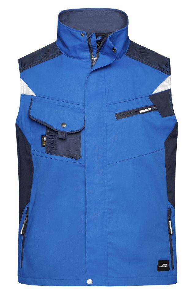 Workwear Vest - STRONG - Professionelle Weste mit hochwertiger Ausstattung blau, Gr. 3XL