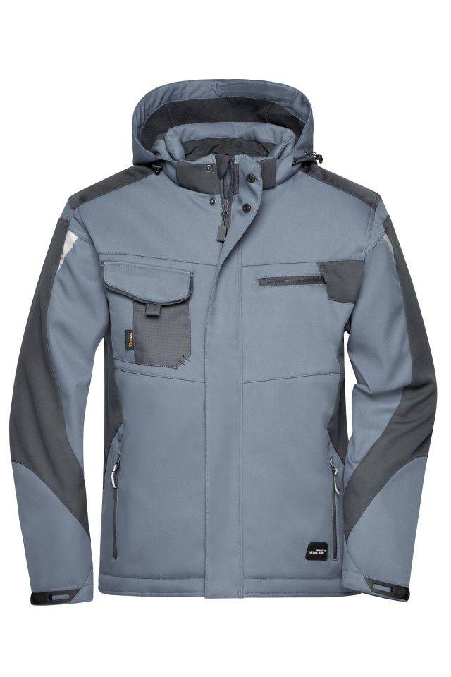Craftsmen Softshell Jacket - STRONG - Professionelle Softshelljacke mit warmem Innenfutter schwarz/grau, Gr. XS