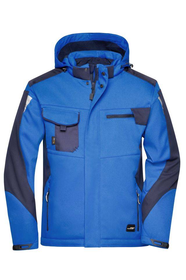 Craftsmen Softshell Jacket - STRONG - Professionelle Softshelljacke mit warmem Innenfutter blau, Gr. M