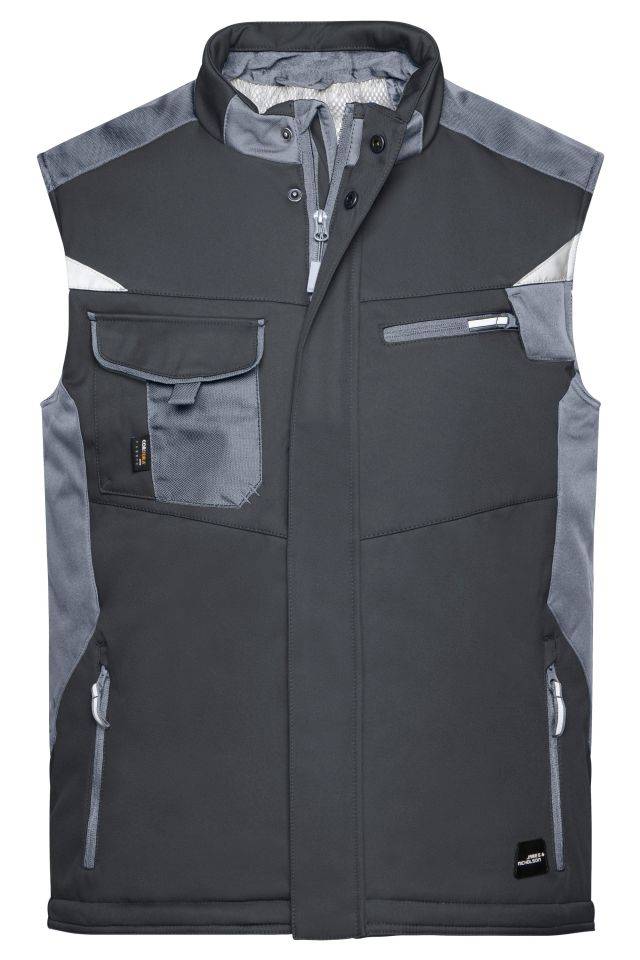 Craftsmen Softshell Vest - STRONG - Professionelle Softshellweste mit warmem Innenfutter schwarz/grau, Gr. XXL