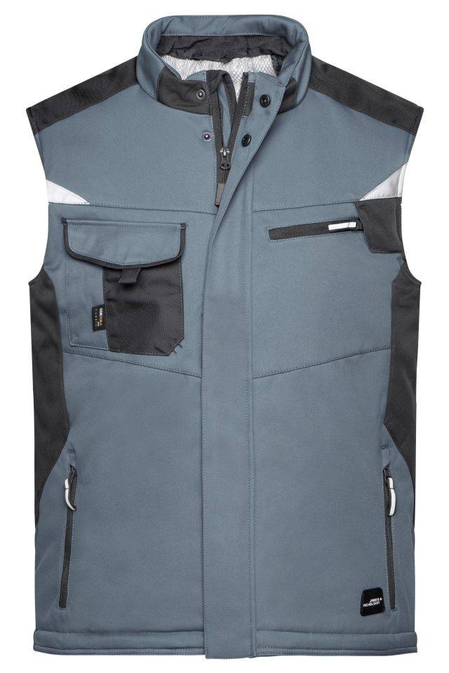 Craftsmen Softshell Vest - STRONG - Professionelle Softshellweste mit warmem Innenfutter schwarz/grau, Gr. XS