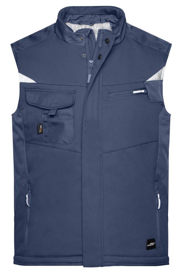 Craftsmen Softshell Vest - STRONG - Professionelle Softshellweste mit warmem Innenfutter blau, Gr. 5XL