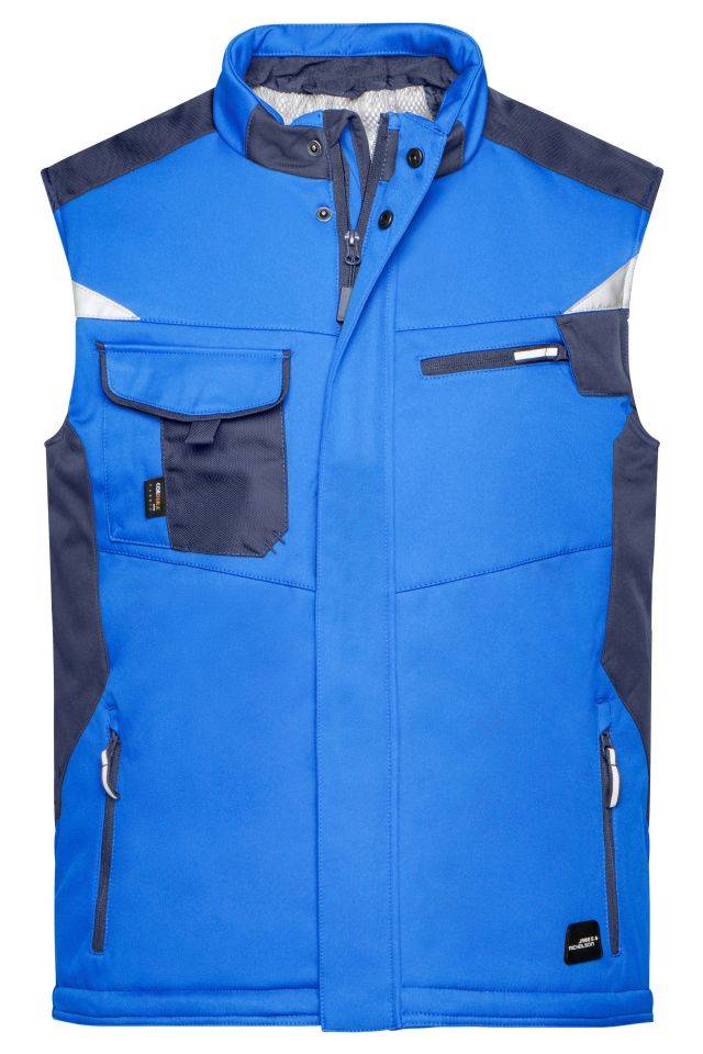 Craftsmen Softshell Vest - STRONG - Professionelle Softshellweste mit warmem Innenfutter blau, Gr. XXL