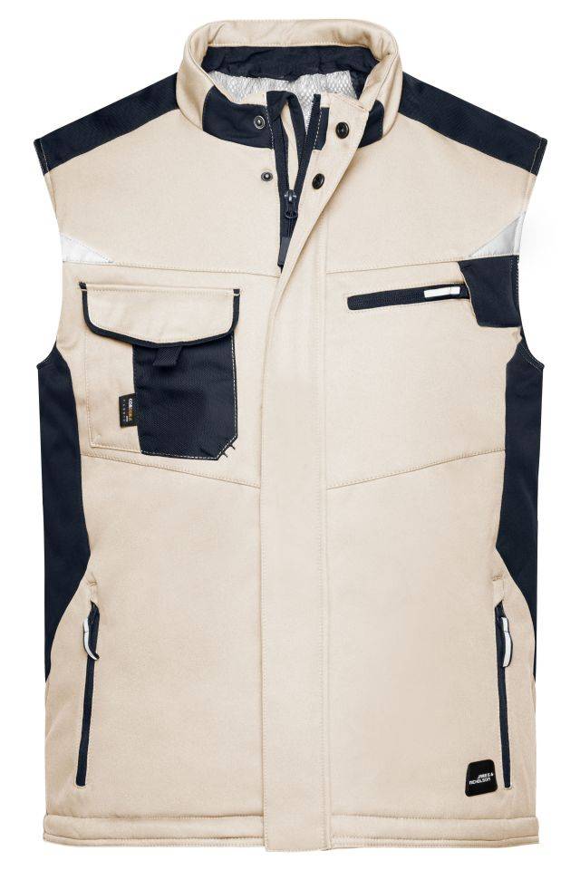 Craftsmen Softshell Vest - STRONG - Professionelle Softshellweste mit warmem Innenfutter schwarz/braun/grau, Gr. 4XL