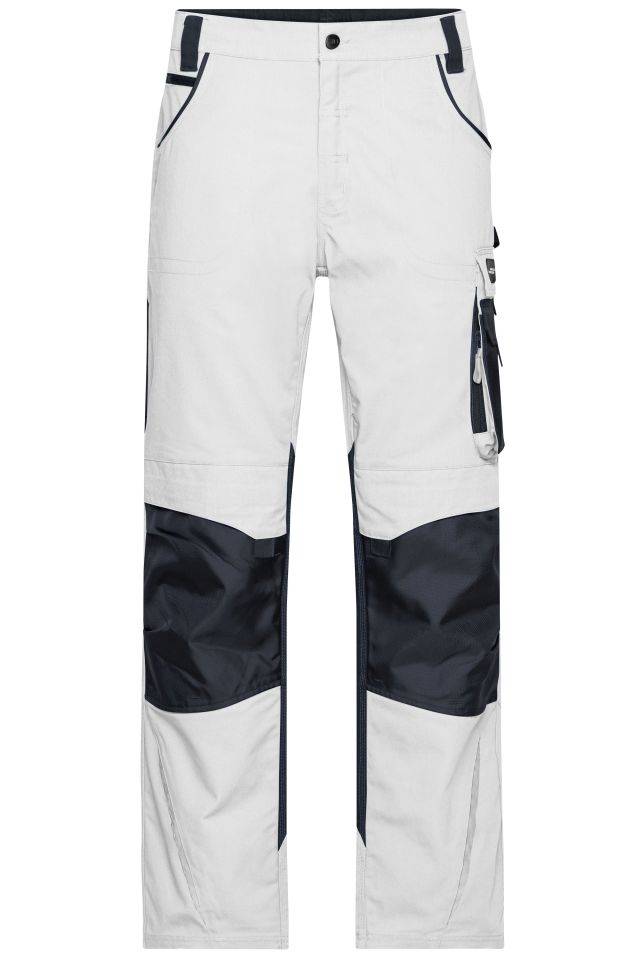 Workwear Pants - STRONG - Spezialisierte Arbeitshose mit funktionellen Details weiß/grau, Gr. 25