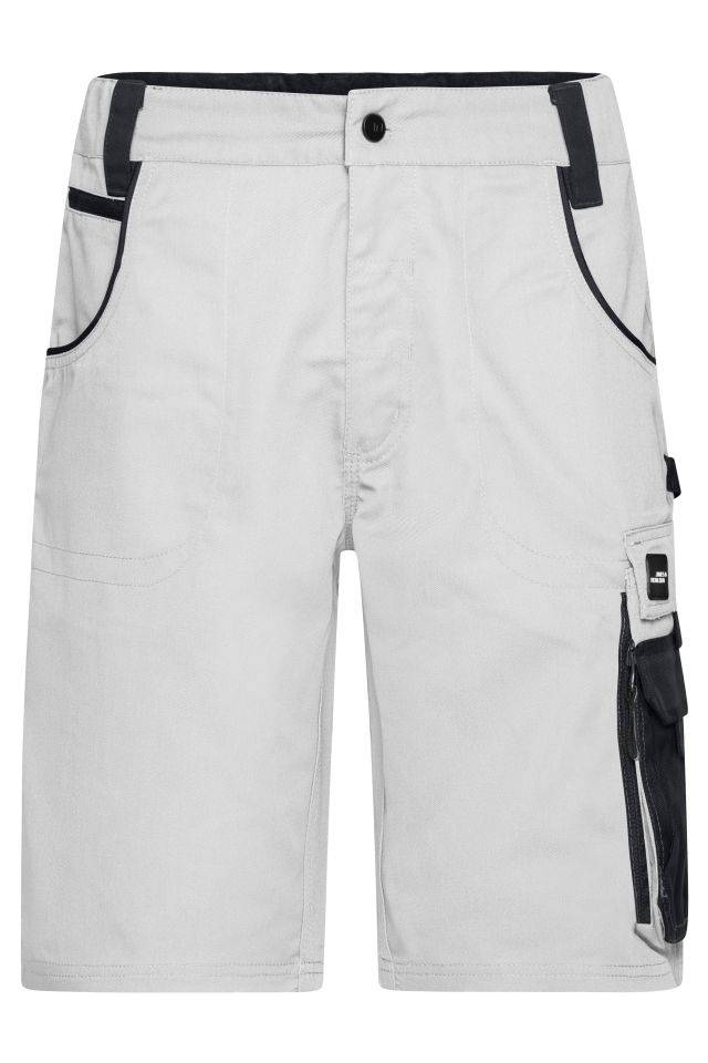 Workwear Bermudas - STRONG - Spezialisierte Arbeitsshorts mit funktionellen Details weiß/grau, Gr. 44