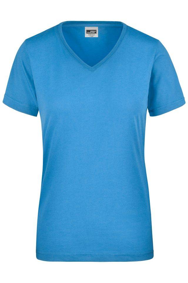 Ladies' Workwear T-Shirt Strapazierfähiges und pflegeleichtes T-Shirt blau, Gr. 4XL