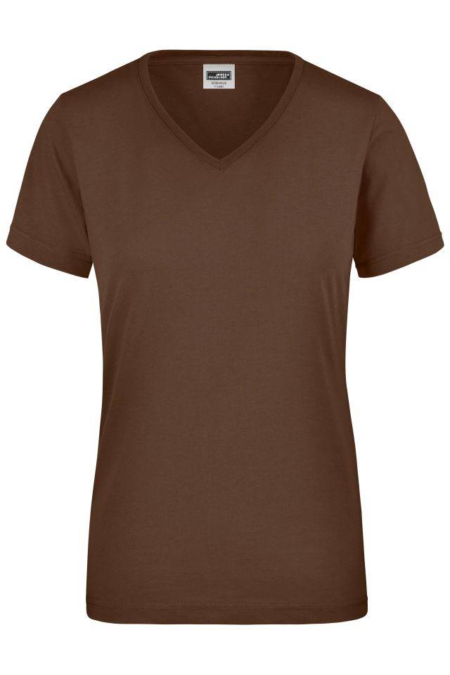 Ladies' Workwear T-Shirt Strapazierfähiges und pflegeleichtes T-Shirt braun, Gr. S