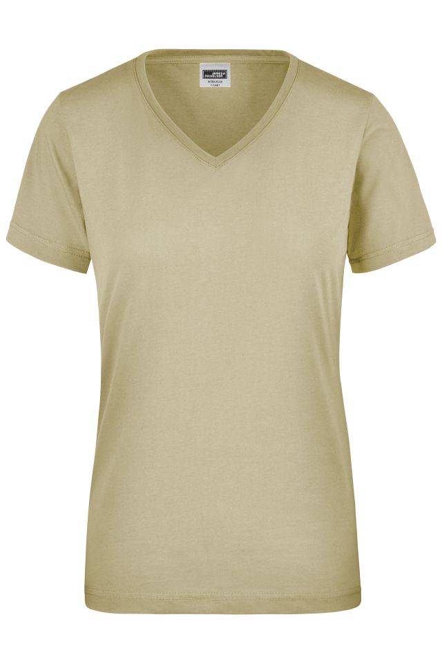 Ladies' Workwear T-Shirt Strapazierfähiges und pflegeleichtes T-Shirt braun/grau, Gr. XS
