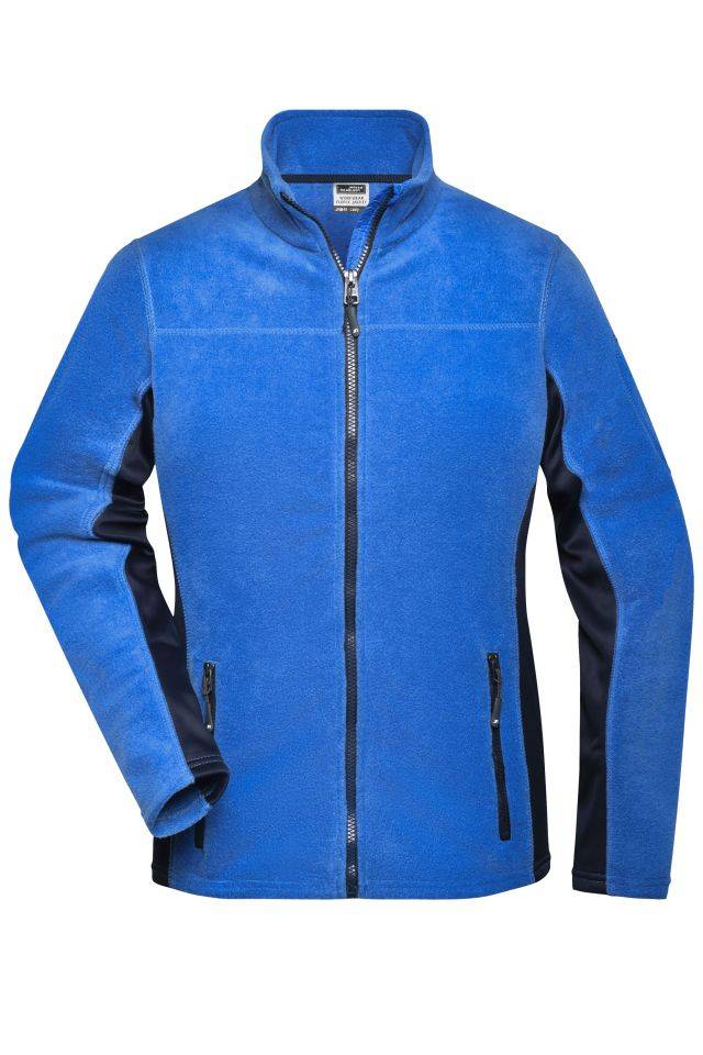 Ladies' Workwear Fleece Jacket - STRONG - Strapazierfähige Fleece Jacke im Materialmix blau, Gr. M