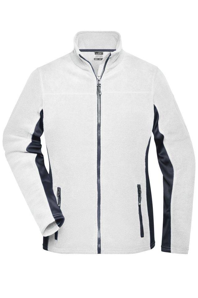 Ladies' Workwear Fleece Jacket - STRONG - Strapazierfähige Fleece Jacke im Materialmix weiß/grau, Gr. XXL