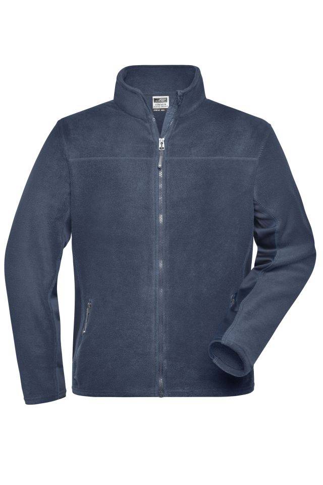 Men's Workwear Fleece Jacket - STRONG - Strapazierfähige Fleece Jacke im Materialmix blau, Gr. 3XL