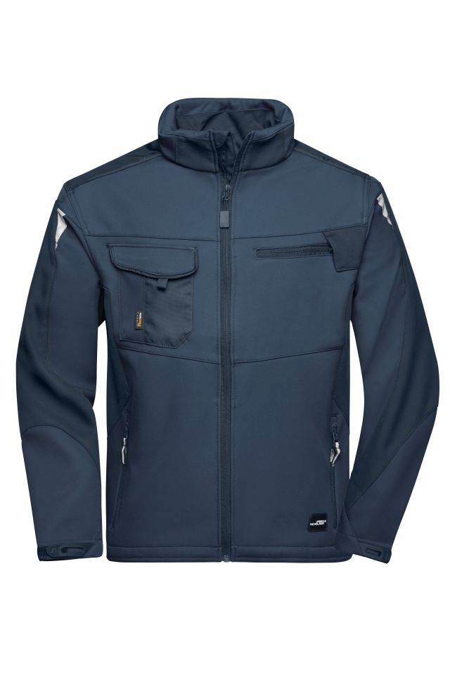 Workwear Softshell Jacket - STRONG - Professionelle Softshelljacke mit hochwertiger Ausstattung blau, Gr. 3XL