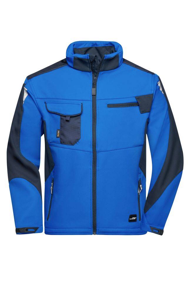 Workwear Softshell Jacket - STRONG - Professionelle Softshelljacke mit hochwertiger Ausstattung blau, Gr. 3XL