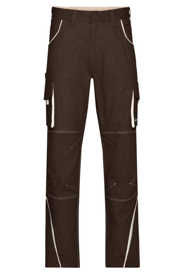 Workwear Pants - COLOR - Funktionelle Hose im sportlichen Look mit hochwertigen Details braun/grau, Gr. 26