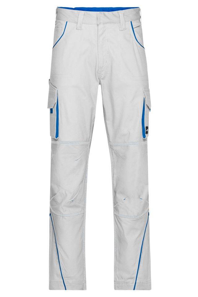 Workwear Pants - COLOR - Funktionelle Hose im sportlichen Look mit hochwertigen Details weiß/blau, Gr. 54