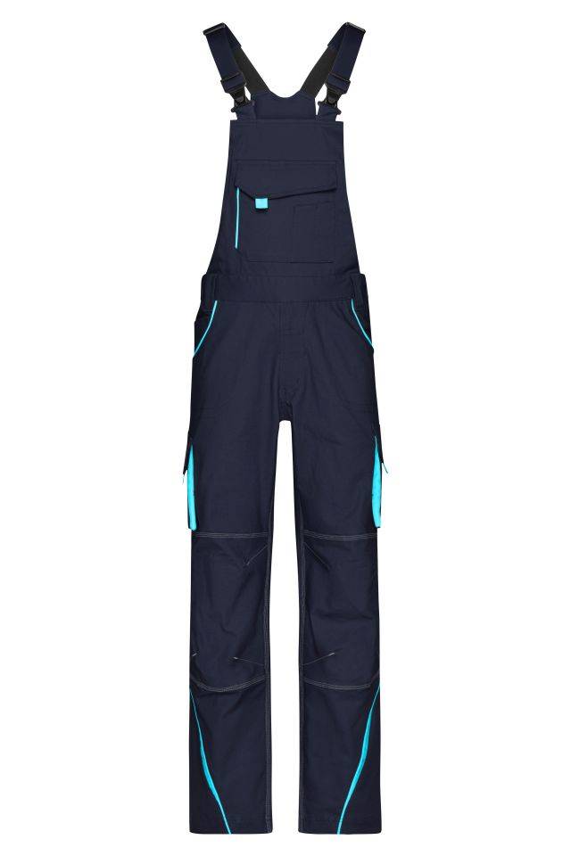 Workwear Pants with Bib - COLOR - Funktionelle Latzhose im sportlichen Look mit hochwertigen Details blau, Gr. 54