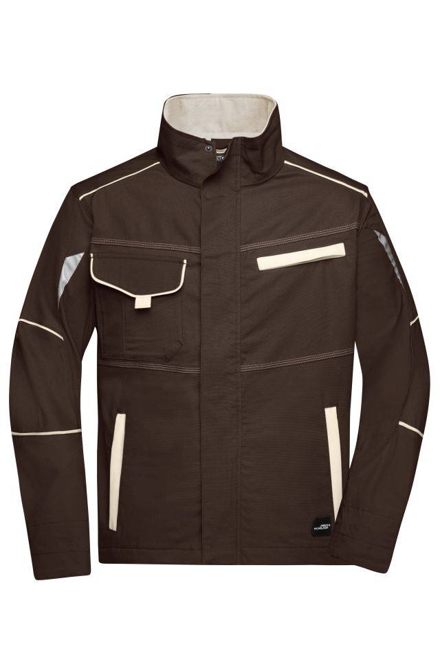 Workwear Jacket - COLOR - Funktionelle Jacke im sportlichen Look mit hochwertigen Details braun/grau, Gr. L