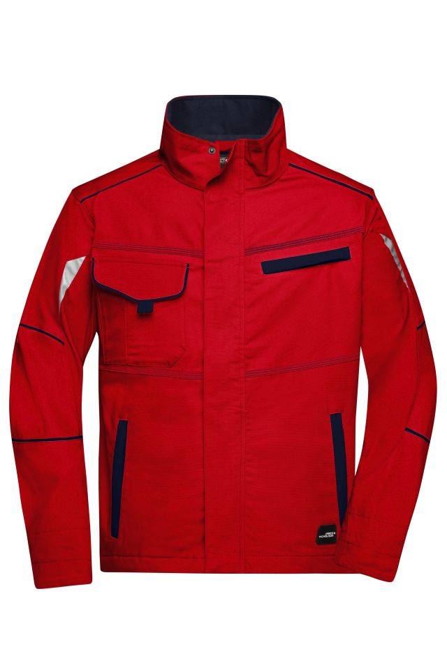 Workwear Jacket - COLOR - Funktionelle Jacke im sportlichen Look mit hochwertigen Details rot/blau, Gr. XXL