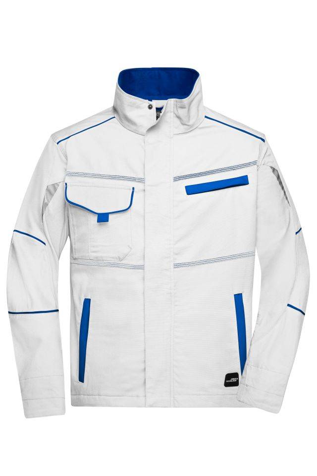 Workwear Jacket - COLOR - Funktionelle Jacke im sportlichen Look mit hochwertigen Details weiß/blau, Gr. XXL