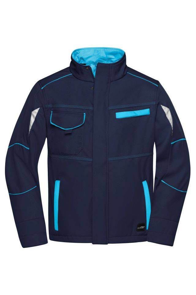 Workwear Softshell Jacket - COLOR - Funktionelle Softshelljacke mit hochwertiger Ausstattung blau, Gr. M